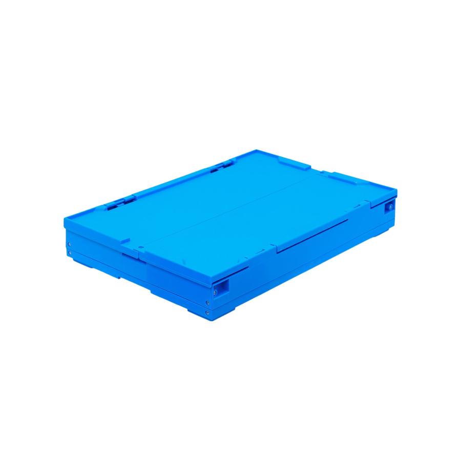 松本産業 折りたたみコンテナ フタ付き 40L ブルー / クリア ( F40BBC