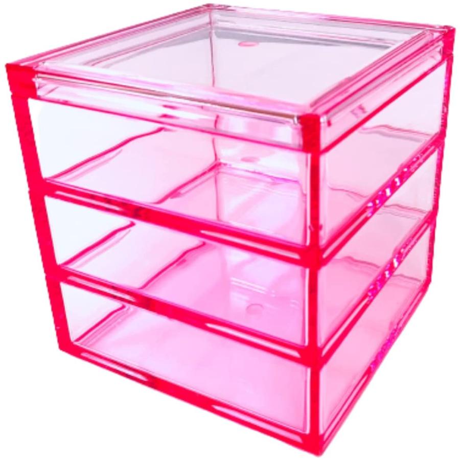アクリル 重箱 ( Sサイズ ) 3段重 クリアピンク JPD J Product Design