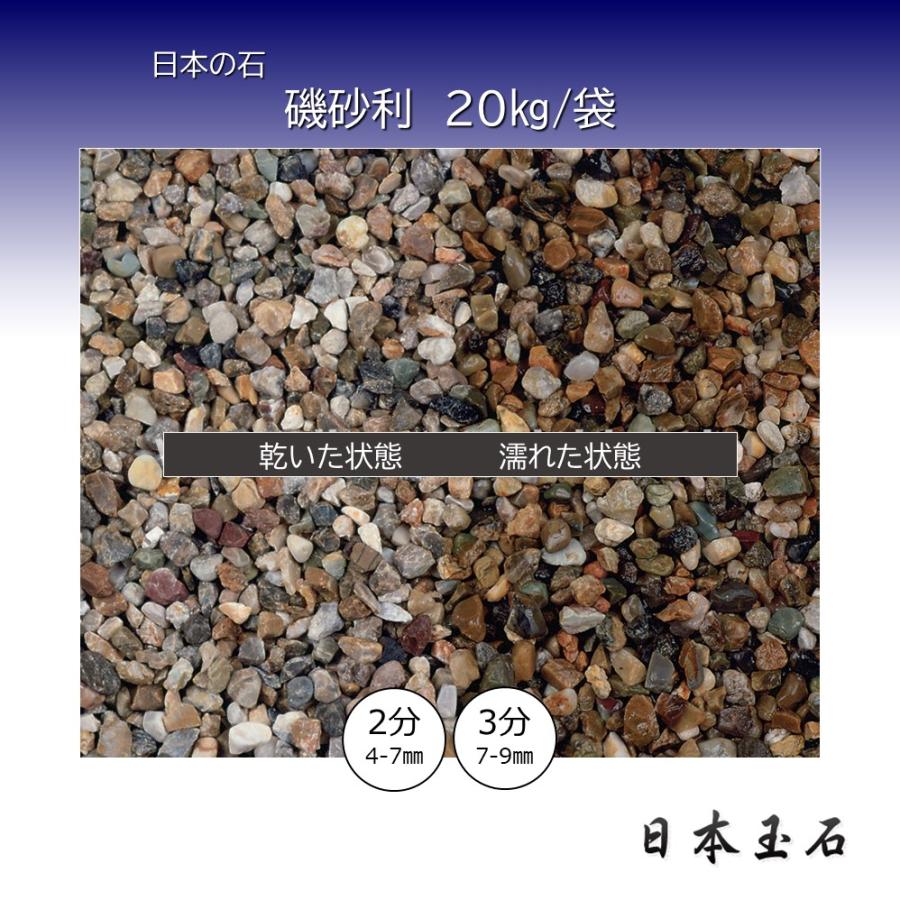 磯砂利 1袋 20kg 樹脂舗装 洗い出し 敷砂利 日本玉石 : 松井商店