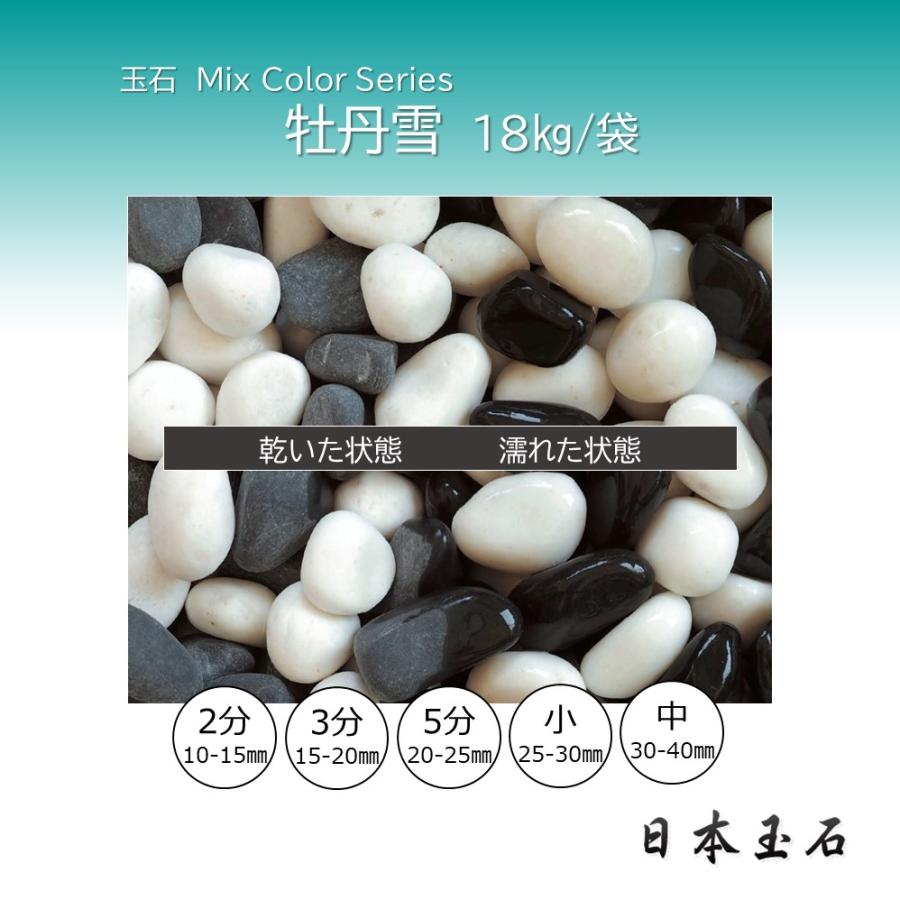 牡丹雪 1袋 18kg 玉石 砂利 埋め込み 敷砂利 日本玉石 : 松井商店
