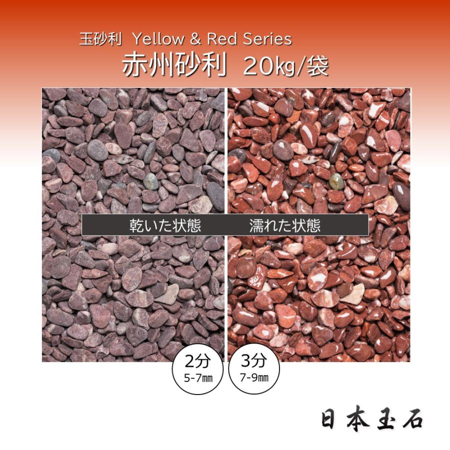 赤州砂利 1袋 20kg 敷砂利 洗い出し 樹脂舗装 日本玉石 : 松井商店