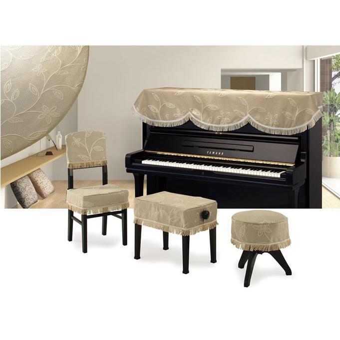 アルプス ピアノ椅子カバー J26-CK,J26-CS,J26-CM ダークベージュ系リーフ柄＊ご希望の種類・サイズからお一つお選びください。｜matsukawa-sekaidou