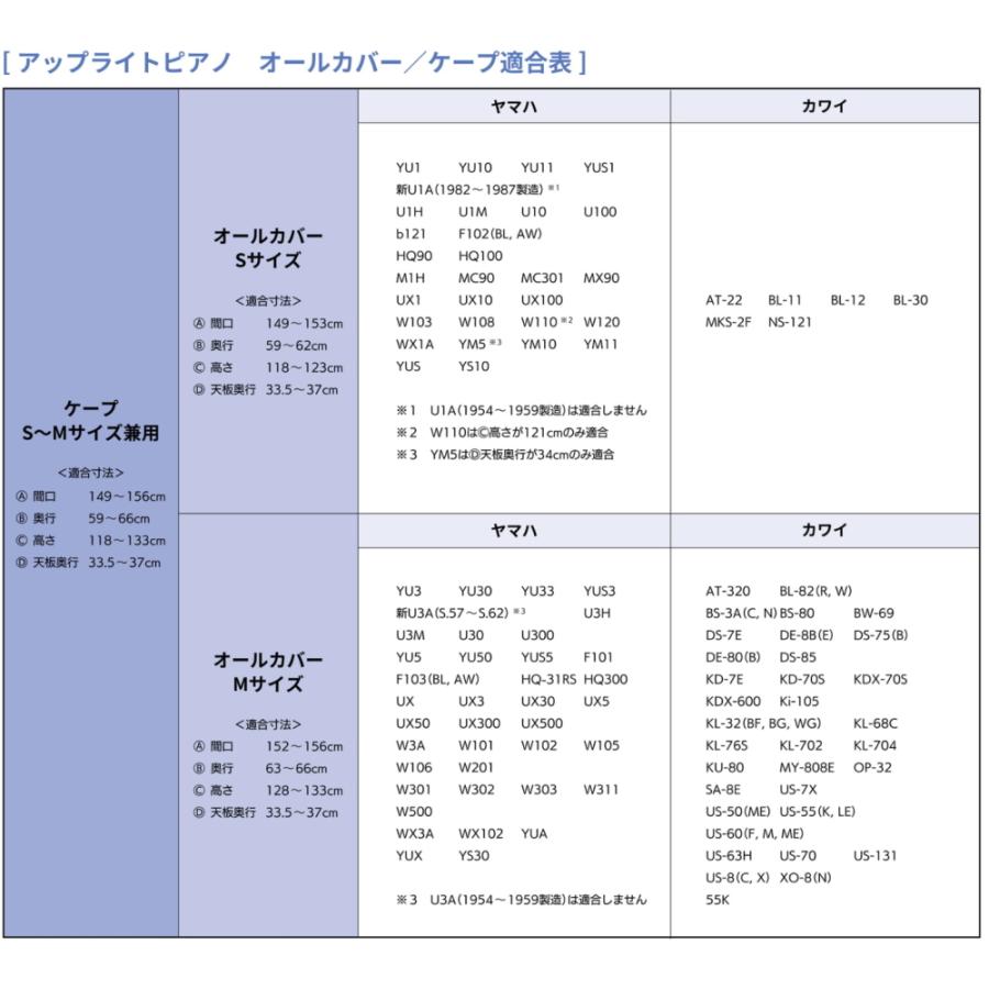 吉澤　アップライトピアノ用ハーフカバー（ピアノケープ）　PC-450BK　ニット系　ブラック　ピアノカバー | 吉澤 | 03