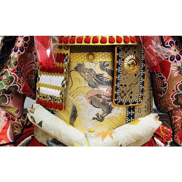 五月人形 子供着用鎧 赤白威 ５歳用 平安豊久 王雅 鎧飾り 単品 名前札 特典品付_8