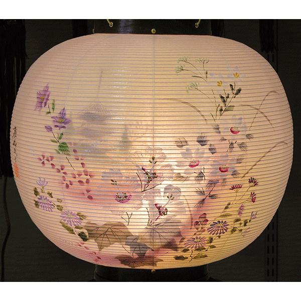 盆提灯 モダン 11号 12号 大内行灯 芙蓉の塔 絹 二重張り 黒檀調 電気 