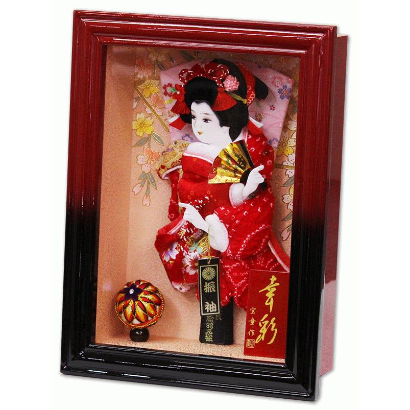 清浩作　羽子板　飾り　美品 宝童作 羽子板 お祝い コンパクト ミニ おしゃれ 額羽子板 9号 幸彩