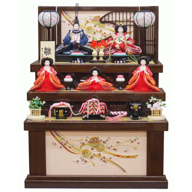 【正規品】 雛人形 収納 三段飾り コンパクト 美乃里 引出収納三段飾り 五人飾り おしゃれ ひな人形 【1586756046】(56672円)