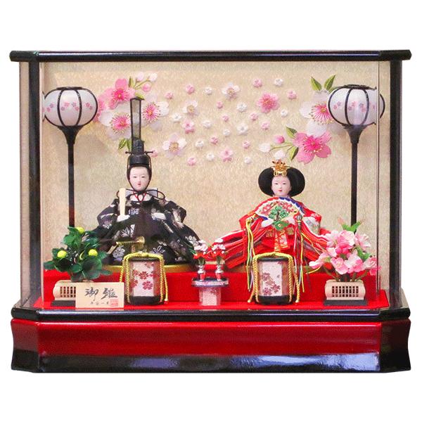 雛人形 ケース飾り コンパクト 平安一光作 ももか 親王飾り 六角