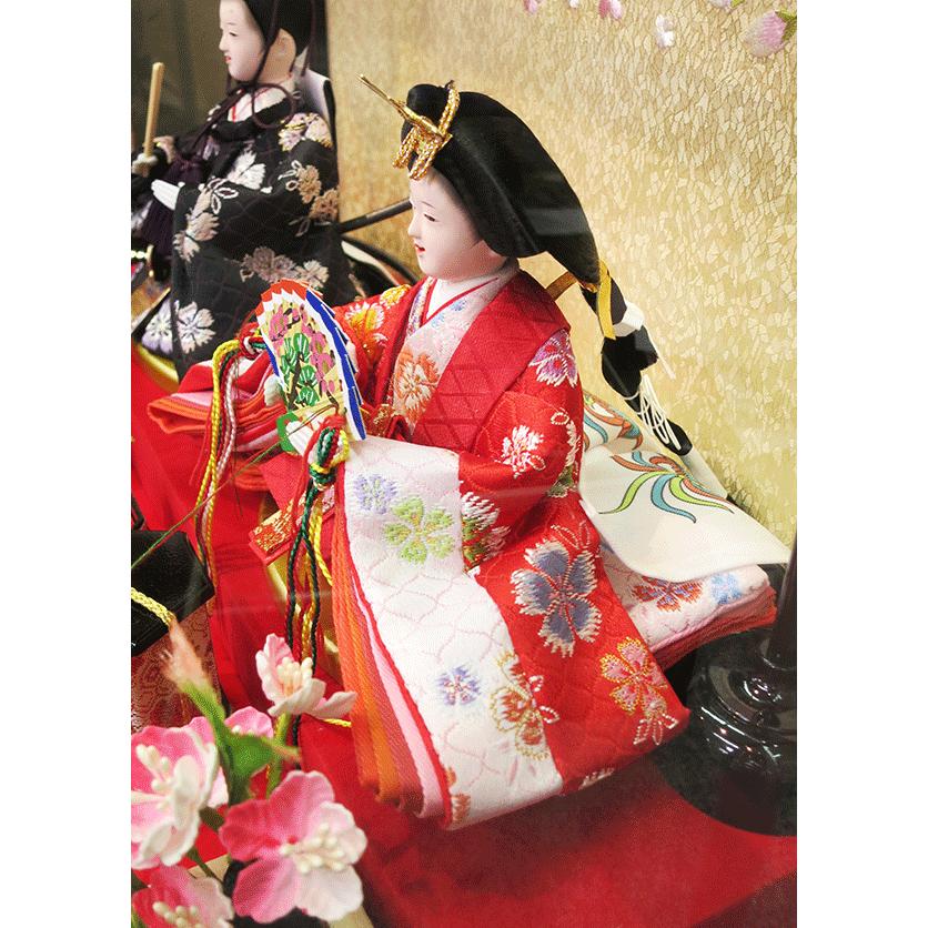 雛人形 ケース飾り コンパクト 平安一光作 ももか 親王飾り 六角