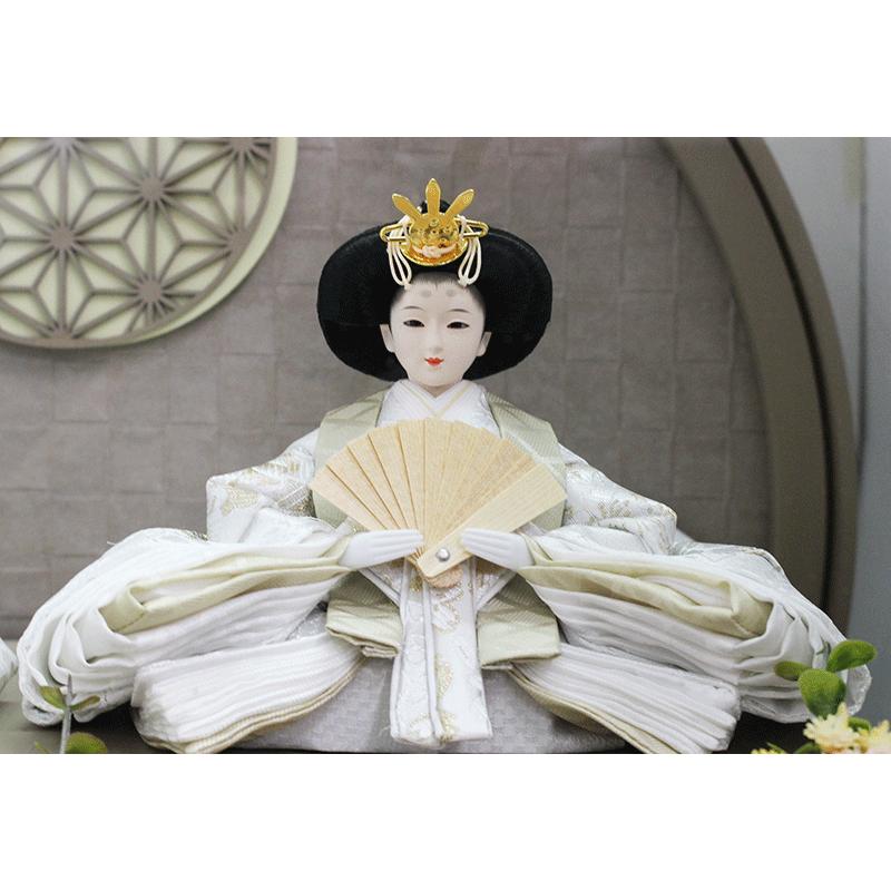 値下げ！ 今期新作 雛人形 平安豊久作 真凛 円形丸型 モカ色