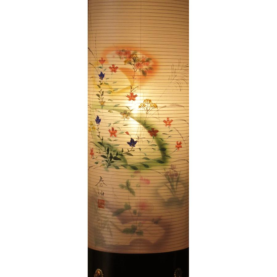盆提灯 家紋入り 絹張 銘木桜 優美 対柄 二重 提灯セット 8畳仏間用