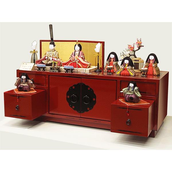 雛人形 柿沼東光作 やよい小筺 箪笥収納飾り 木目込み雛 コンパクト