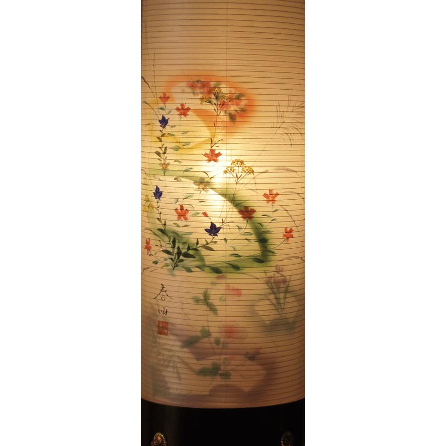 盆提灯 家紋入り 住吉提灯 8番 9番 10番 桜 優美 対柄 一対 絹 二重