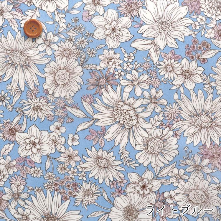 アンティーク◇ナチュラルフラワー撥水ナイロンオックス生地 : 服地