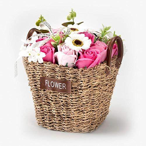 全ての フラワーバスケット ピンク ソープフラワー フラワーアレンジメント 花束 ブーケ ギフト 誕生日 結婚記念日 お祝い 還暦 花 花束 プレゼ 手数料安い Cepici Gouv Ci