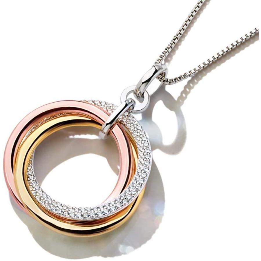 格安人気 Gift From New York トリニティ ネックレス レディース 3色 3連 リング プラチナ 18金 K18 ゴールド 加工 ブラ 柔らかい Lewisfamilyinsurance Com