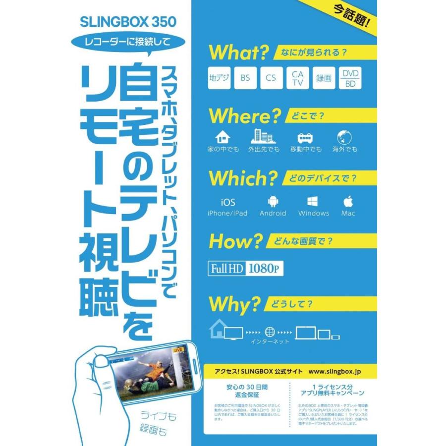 楽天1位 Sling Media Slingbox 350 Hdmiセットsmsbx1h121 正規店仕入れの Nickel Chrome40 Com