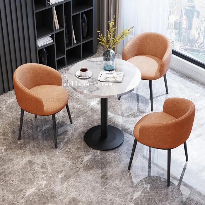 【新登場】 セット商品 会議用テーブル ミーティングテーブル 円形 丸型 ラウンド ファサイドテーブル 豪華 玄関 大理石 柄 飾り台 椅子 リビング テーブル 3点セット 【1066897724】(38105円)