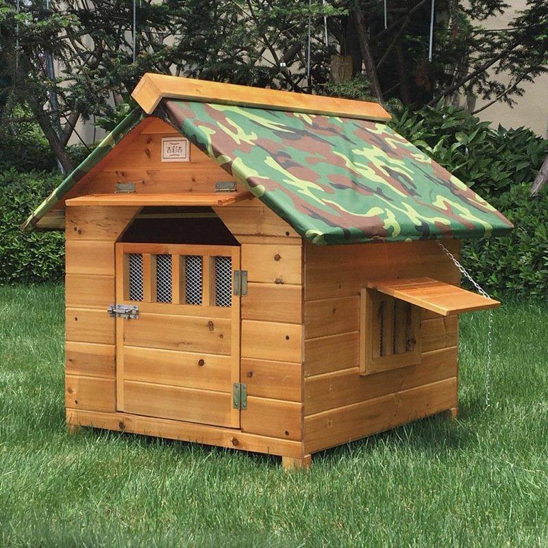 【美品】 豪華犬別荘 庭付き ペットハウス 家庭用 犬小屋 窓2点窓1点 網戸 ドア付き 犬舎 外飼い 炭化板 木製 飼育ケージ 簡単組立 丈夫 室外 野外 通気性 防水 防腐 【SKC7113941085】(25408円)
