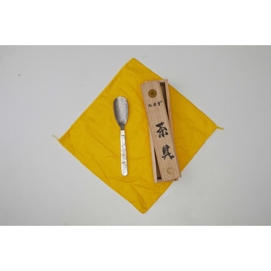 日本製 松本堂 純銀製 お茶用 茶さじ ティースプーン 茶杓 ちゃしゃく