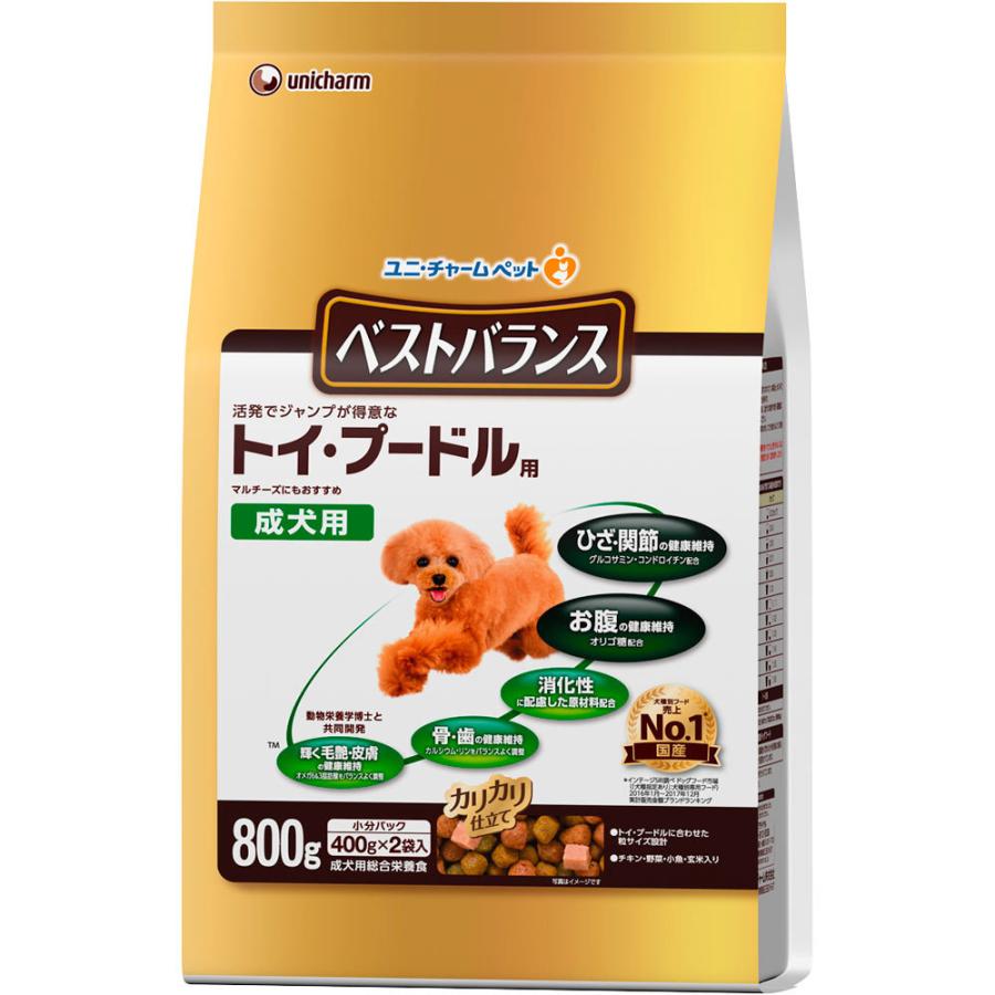 ユニ チャームペットケア ベストバランス カリカリ仕立て トイ プードル用 成犬用 チキン 野菜 小魚 玄米入り ８００ｇ マツモトキヨシ Yahoo 店 通販 Yahoo ショッピング