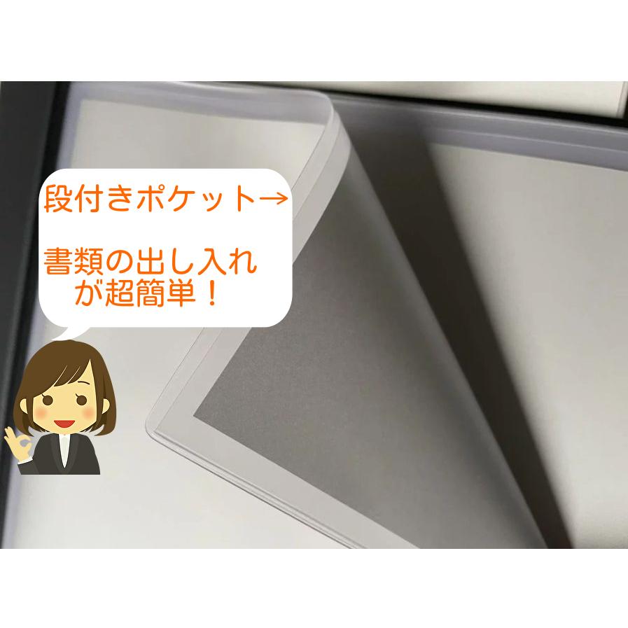 松村工業 【2冊セット】不動産重要書類ホルダー 二つ折り 紺色プリント