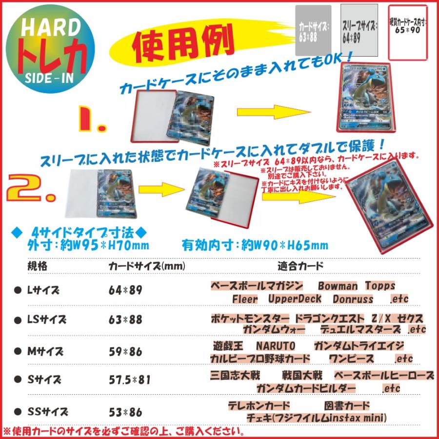 硬質カードケース 4サイドタイプ 5枚入り トレカサイズ 中紙なし