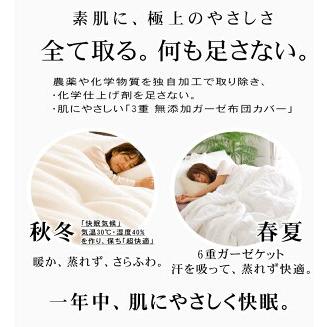 松並木 掛け布団カバー ダブル 190×210 綿100％ 元祖 肌に優しい無添加