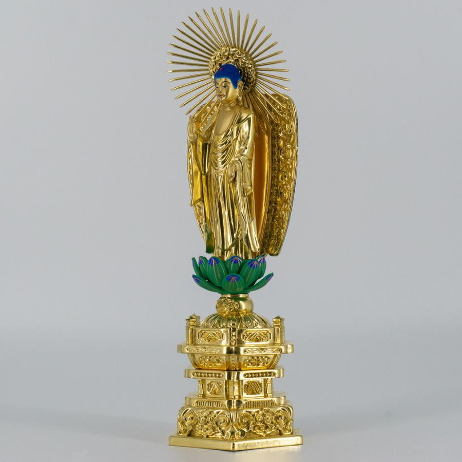 仏壇・仏具の窓口 仏像 浄土真宗 本願寺派 西 中七肌粉 3寸 高21.2×巾7.4×奥5.0cmの画像