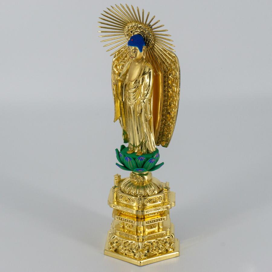 仏壇・仏具の窓口 仏像 浄土真宗 本願寺派 西 中七肌粉 3寸 高21.2×巾7.4×奥5.0cmの画像