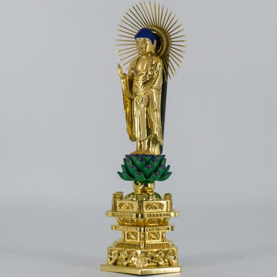 仏壇・仏具の窓口 仏像 浄土真宗 真宗大谷派 東本願寺派 東 中七肌粉 3寸 高21.2×巾7.4×奥5.0cmの画像
