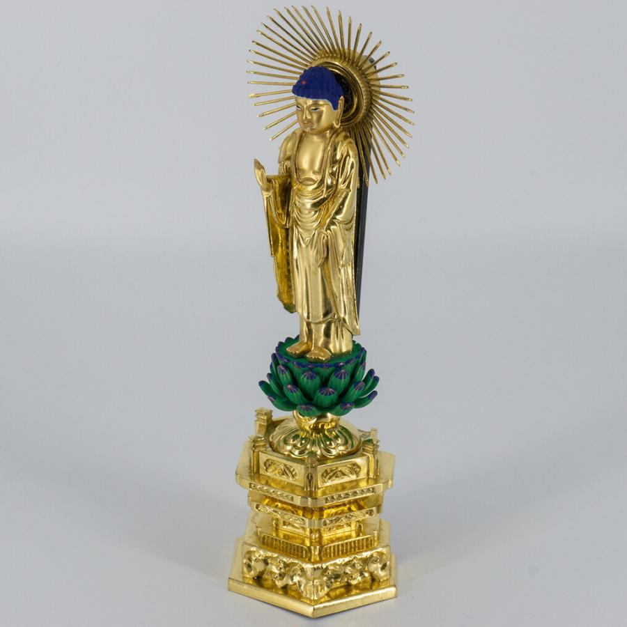 仏壇・仏具の窓口 仏像 浄土真宗 真宗大谷派 東本願寺派 東 中七肌粉 3寸 高21.2×巾7.4×奥5.0cmの画像