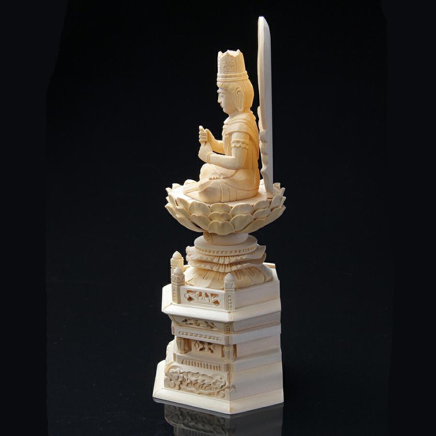 総白木彫六角台座(大日如来) 2.5寸 高さ28.5cm×巾13.8cm×奥行10.2cm