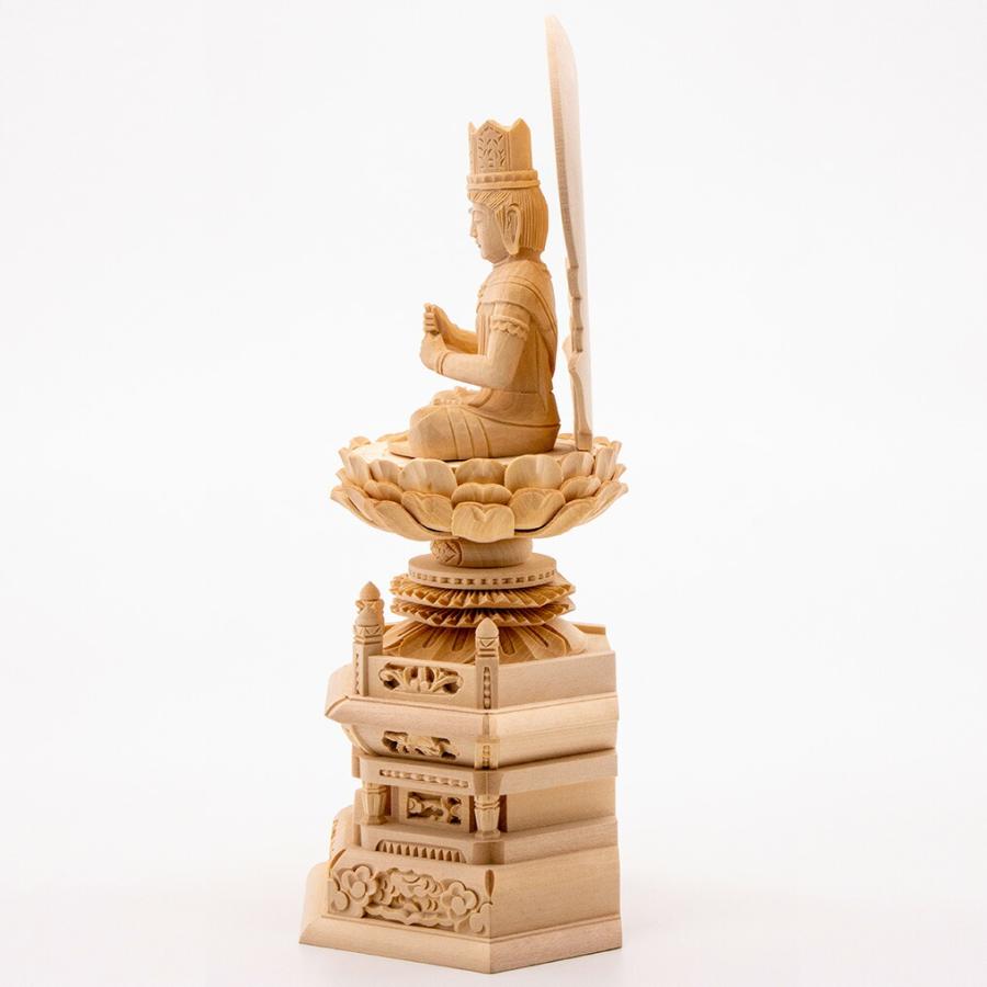 総白木彫六角台座(大日如来) 2.5寸 高さ28.5cm×巾13.8cm×奥行10.2cm