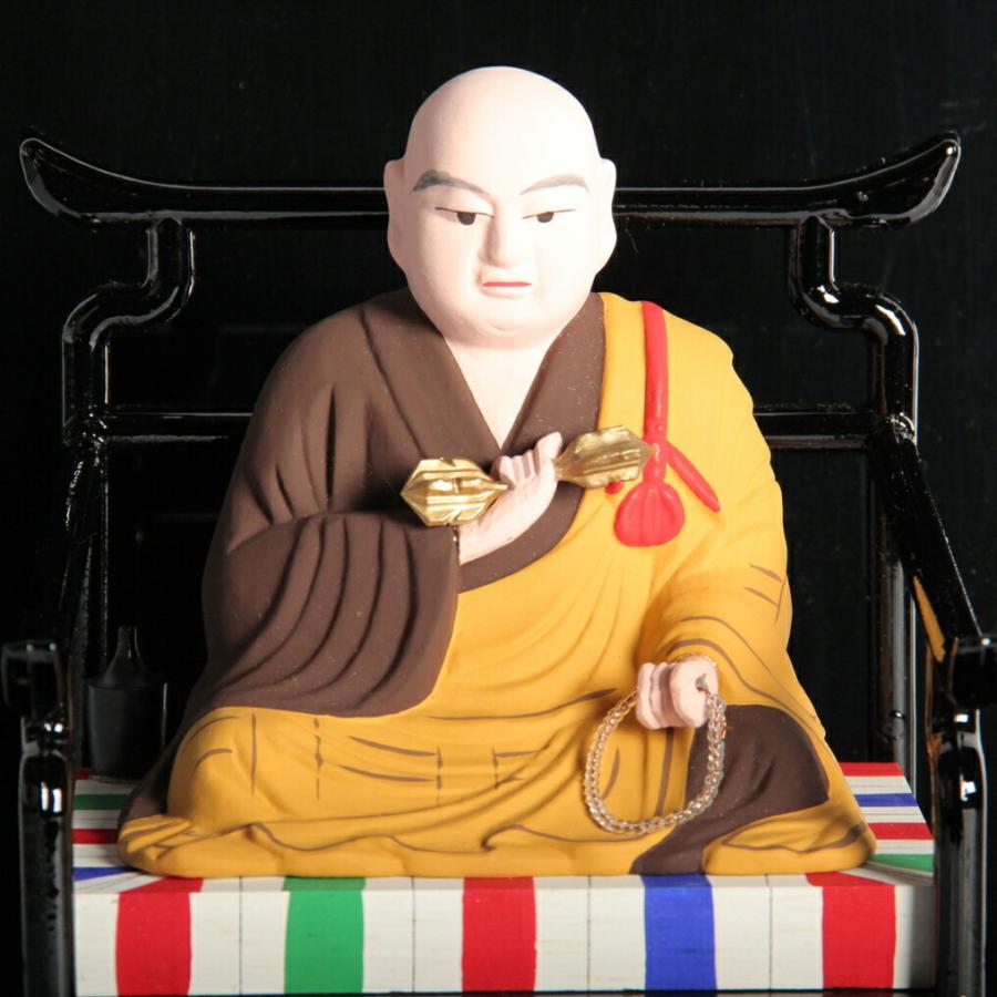 彩色 弘法大師 2.0寸 高さ12.2cm×巾10.2cm×奥行7.9cm : 仏壇・仏具の