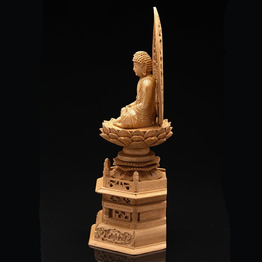 楠木六角台座(座釈迦) 金泥書 3.5寸 高さ41.0cm×巾18.5cm×奥行14.0cm_2