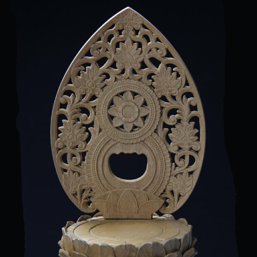 楠木六角台座(座弥陀) 金泥書 3.5寸 高さ41.0cm×巾18.5cm×奥行14.0cm_2