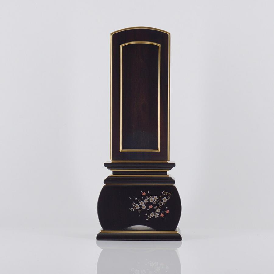 蒔絵 優雅 風桜 回出位牌 黒檀 4.5寸 総高21.0巾8.3奥5.8cm