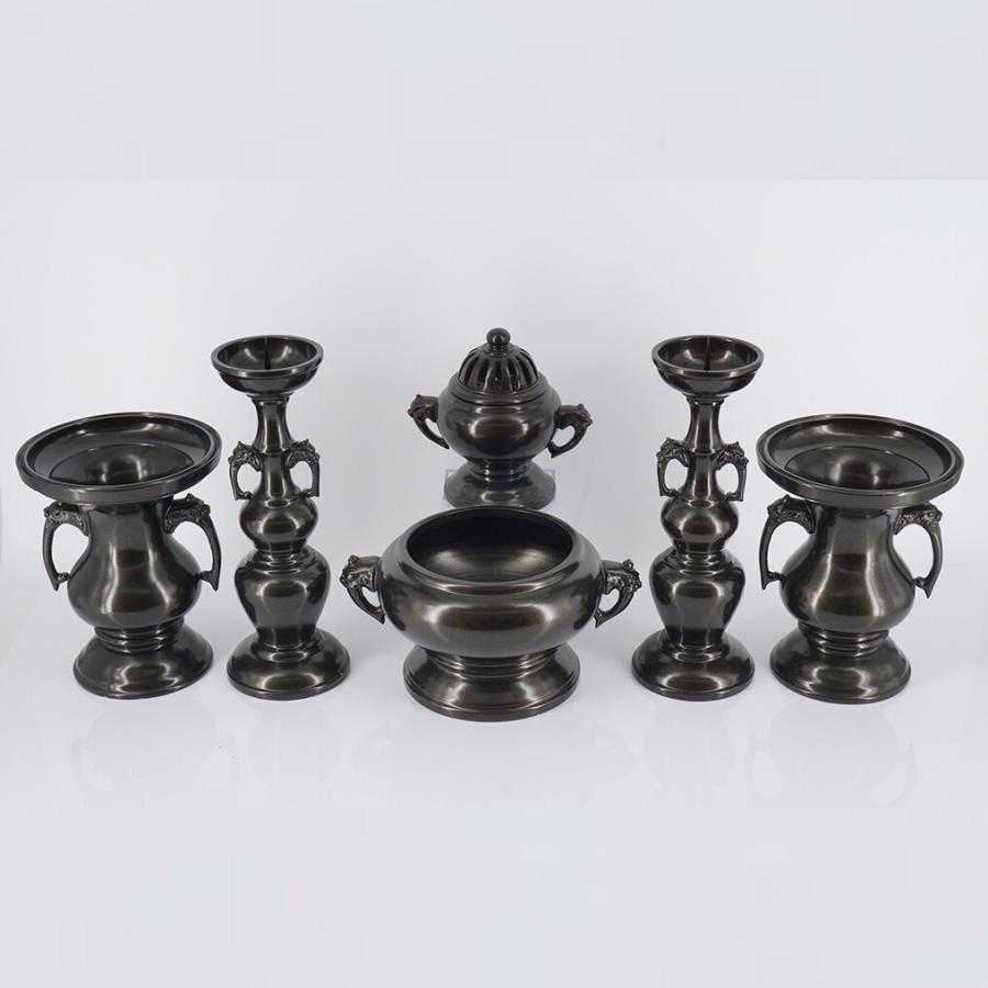 タレカブラ_六具足（色付） 4.5寸 花高14.0直径11.0口径10.5cm