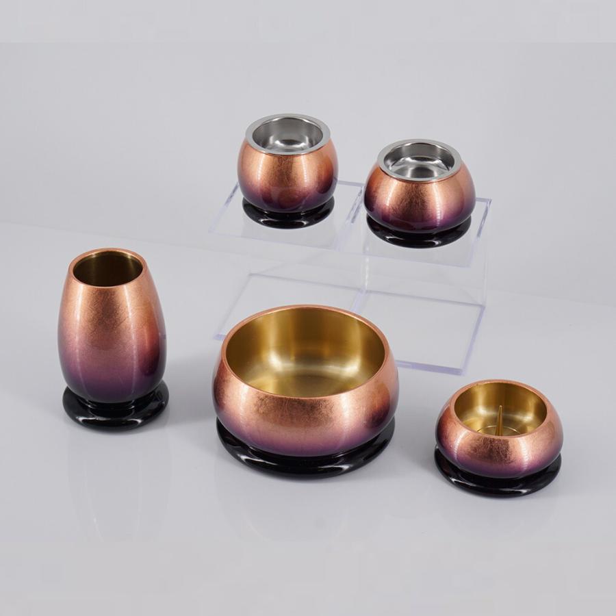 NF 美麗5具足 銅の刻美 銅箔グラデーション 花立高7.6直径5.0cm : 仏壇