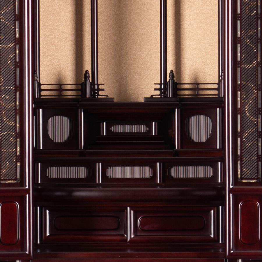 唐木仏壇 直置型 15号 YA100170 紫檀調（唐）高さ136.5cm×幅53.3cm×奥行48.0cm 各宗派対応の画像