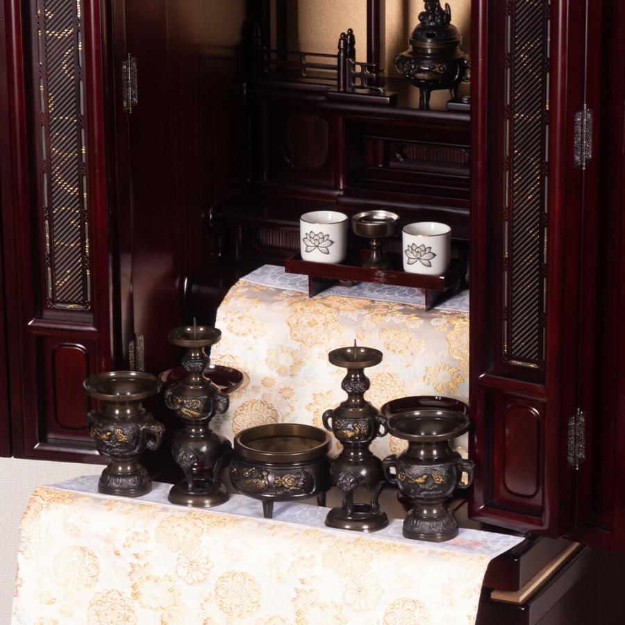 唐木仏壇 直置型 15号 YA100170 紫檀調（唐）高さ136.5cm×幅53.3cm×奥行48.0cm 各宗派対応の画像