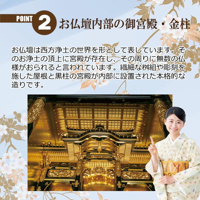 金仏壇 直置型 20号 YA100246 金箔製 天然木 高さ165cm×幅65cm×奥行