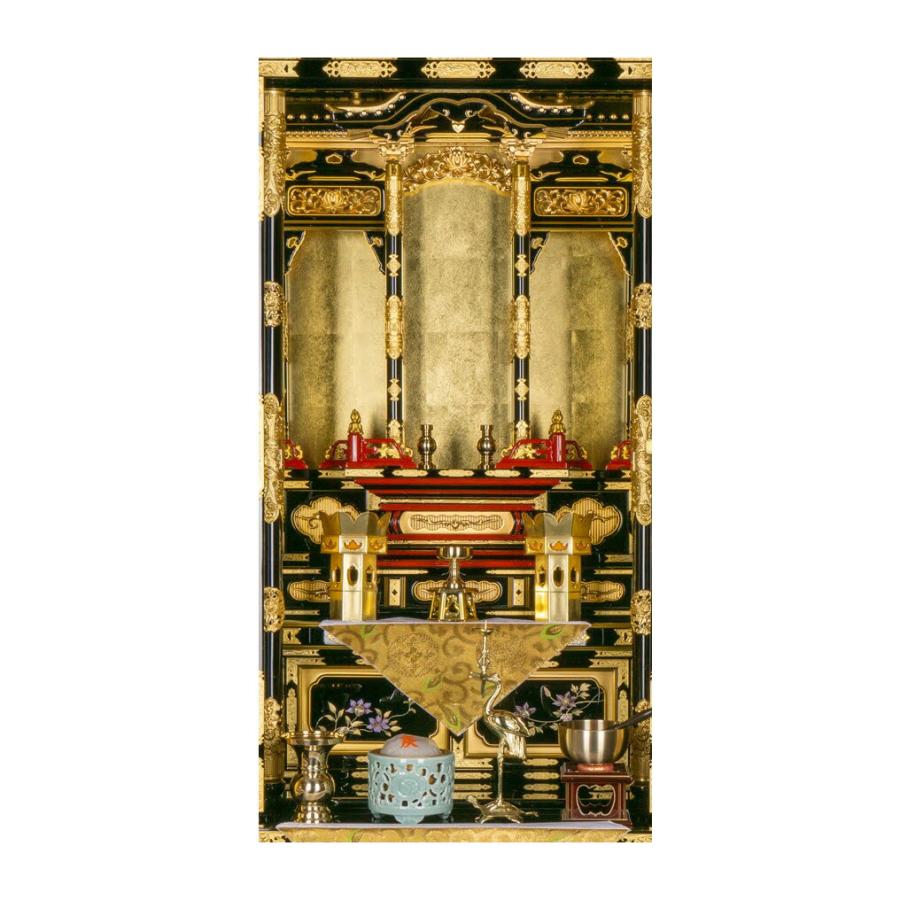 金仏壇 直置型 20号 YA100246 金箔製 天然木 高さ165cm×幅65cm×奥行