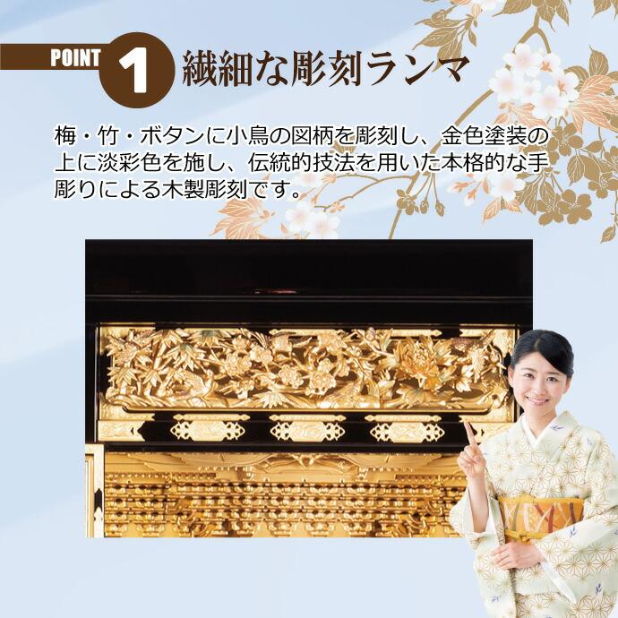 金仏壇 直置型 18号 YA100247 金箔製 高さ160cm×幅60cm×奥行52cm お西