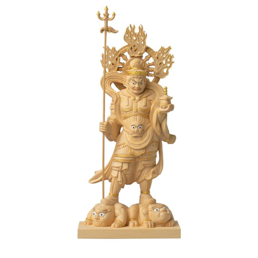 RIYAK　毘沙門天 GRANDE 高33.5×幅15×奥9cm 桧木 仏像