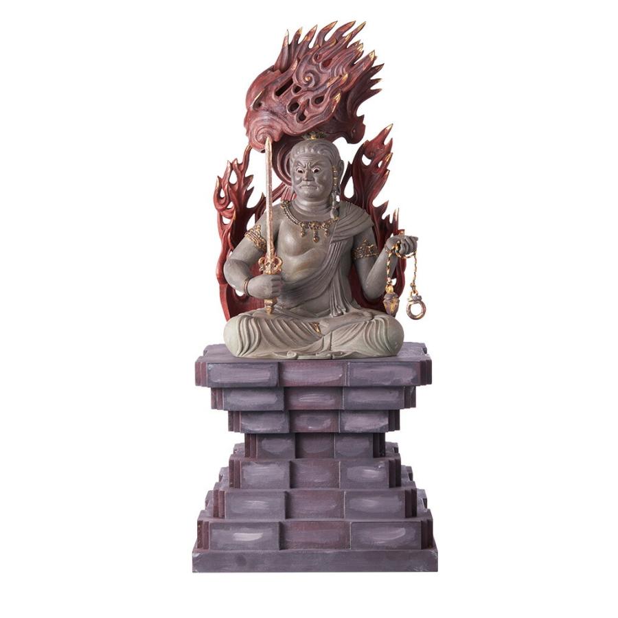 RIYAK 古代色不動明王座像 PREMIER 高50.8×幅22.3×奥19.8珊 桧木 仏像 美術、工芸品-楽器、手芸、コレクション
