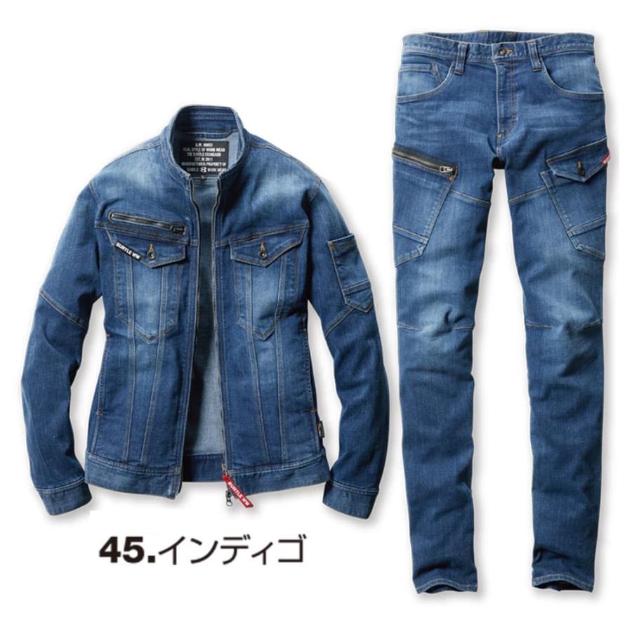 BURTLE バートル 作業服 5001 5002 クレイジー ストレッチ デニム 上下