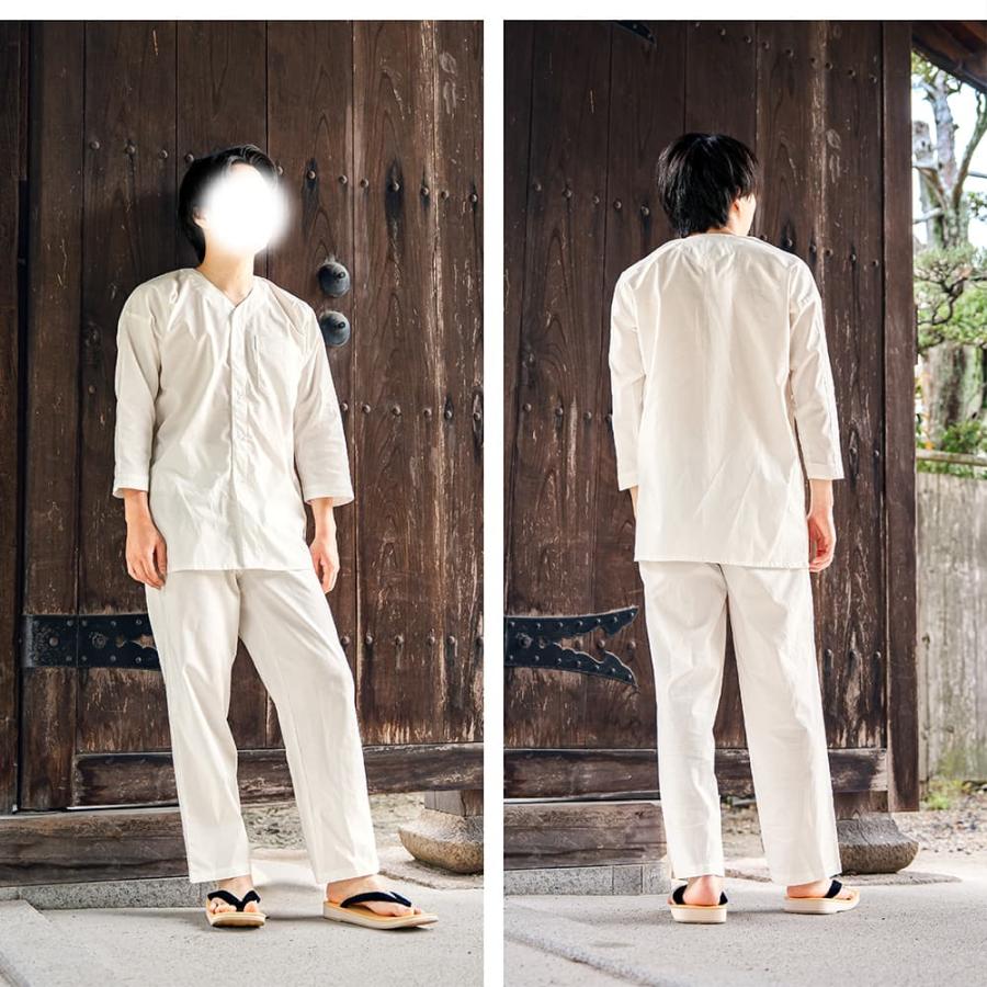 鯉口シャツ 上下セット 鳳皇_3300 3440 大人用 白 黒 S〜5L