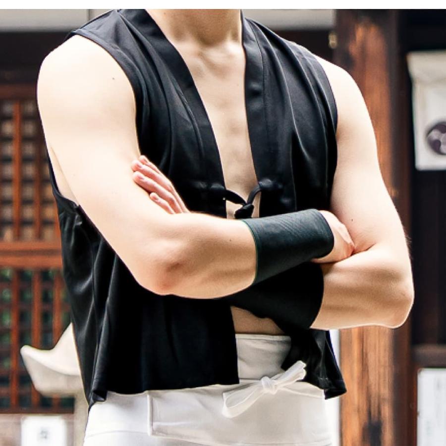 ハンドメイド手甲　こはぜ6枚　手首周り約19〜21cm 3個までメール便-可] 手甲 6枚コハゼ 黒 1号〜5号[naka] | 祭 祭り